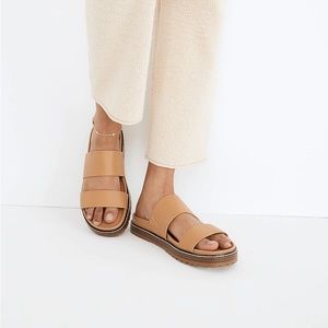Madewell The Charley Double-Strap Slide Sandal desert camel size 9